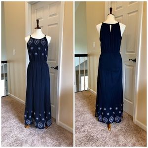 EUC - worn once. Old Navy maxi dress. Navy blue